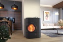POELE BOIS/PELLETS AUSTROFLAMM CLOU DUO BOIS/PELLET ACIER ANTHRACITE FONCÉ