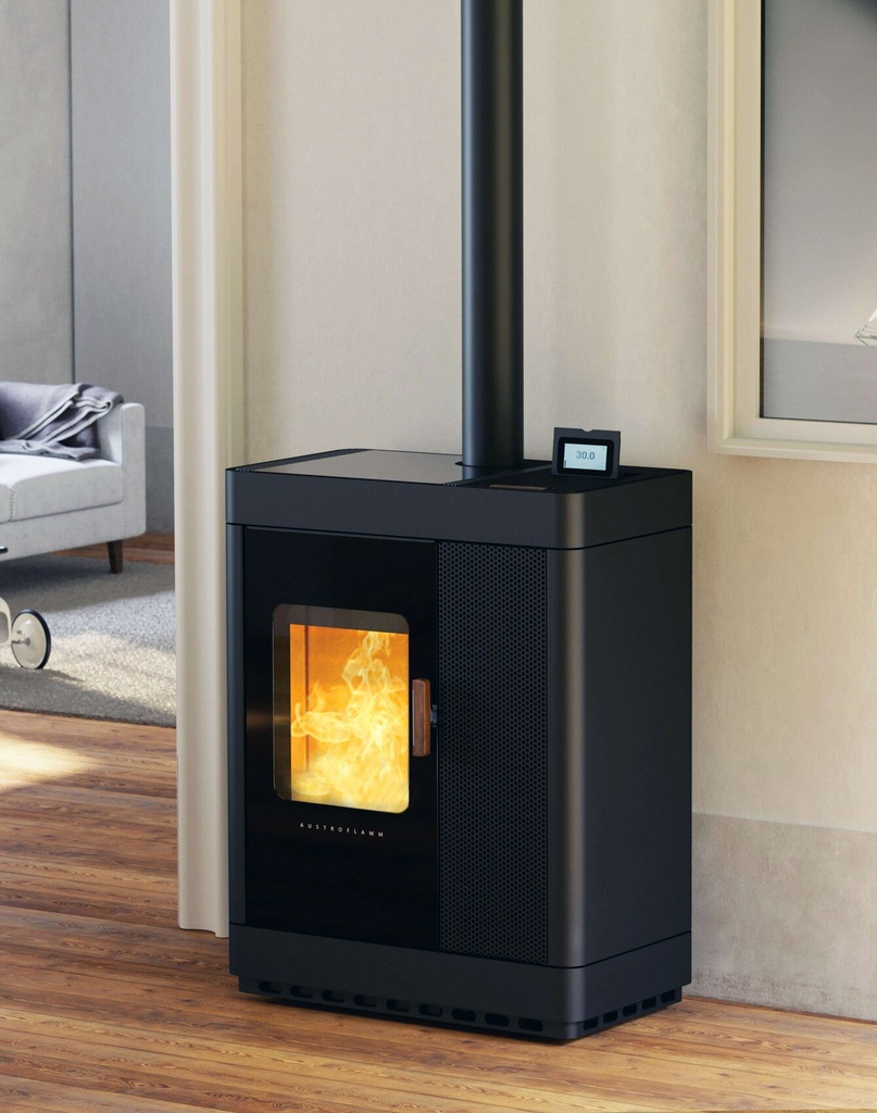 POELE BOIS/PELLETS AUSTROFLAMM SCOTTY DUO BOIS/PELLET ACIER ANTHRACITE FONCÉ