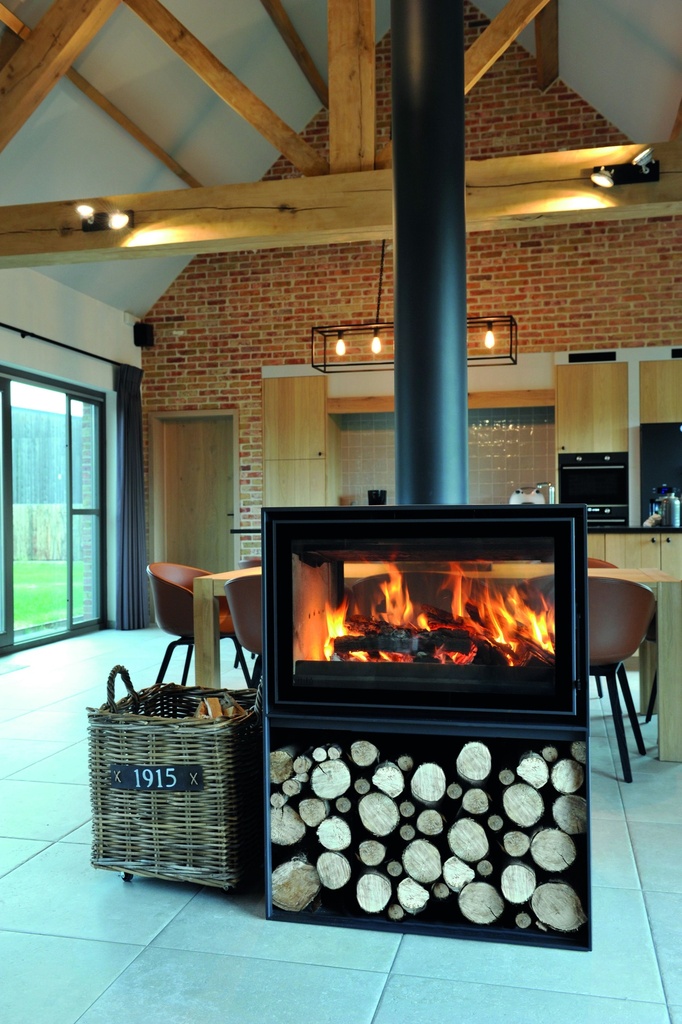 POELE BOIS JIDE MODUL-ART WOODBOX 77 PORTE NEW-LOOK 9 KW