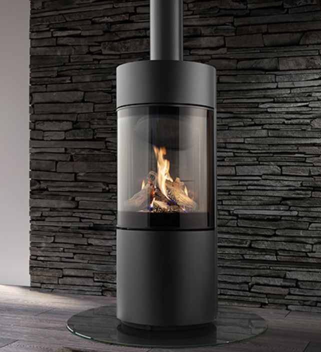 POELE GAZ DRU PASSO ECO WAVE NOIR TITAN 6 KW