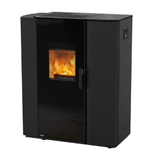 POELE BOIS PELLETS RIKA PARO MULTIAIR ACIER NOIR ARRIERE