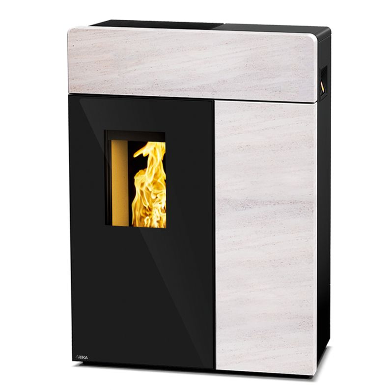 POELE PELLETS RIKA DOMO PIERRE BLANCHE 10 KW PGI