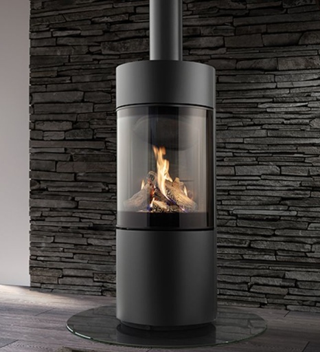 [DRU_47202] POELE GAZ DRU PASSO ECO WAVE NOIR TITAN 6 KW