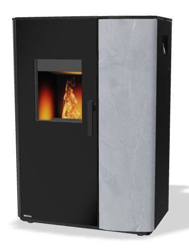 [RIK_E17008+E17010] POELE BOIS PELLETS RIKA PARO PIERRE OLLAIRE 8 KW ARRIERE