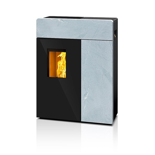 [RIK_E15576+E15630] POELE PELLETS RIKA DOMO PIERRE OLLAIRE 10 KW SORTIE ARRIERE