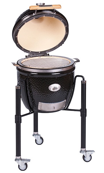 KAMADO MONOLITH JUNIOR PRO 2.0 NOIR AVEC CHARIOT