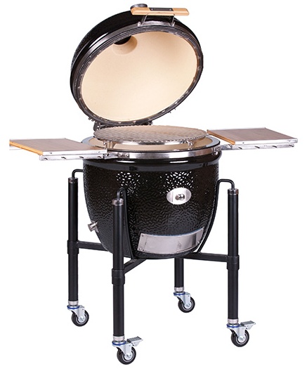 KAMADO MONOLITH LE CHEF PRO 2.0 NOIR AVEC CHARIOT