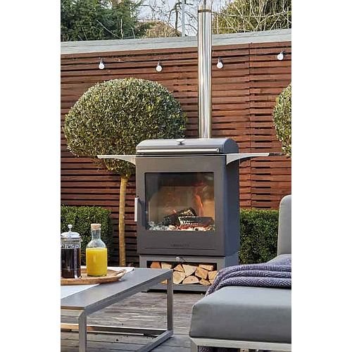 POELE BOIS BARBECUE EXTERIEUR H400 AVEC HOUSSE