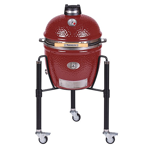 KAMADO MONOLITH JUNIOR PRO 2.0 ROUGE AVEC CHARIOT