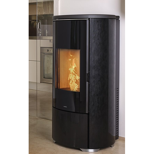 POELE PELLETS NOBIS A8 V ROUND GLASS NOIR 8 KW